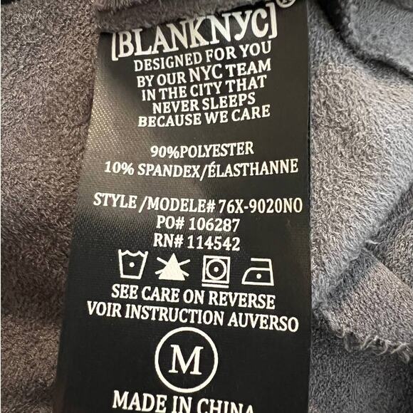 BLANKNYC Women's Faux Suede Jacket Size M in Gray w/Asymmetrical Silver Zipper - Picture 5 of 6